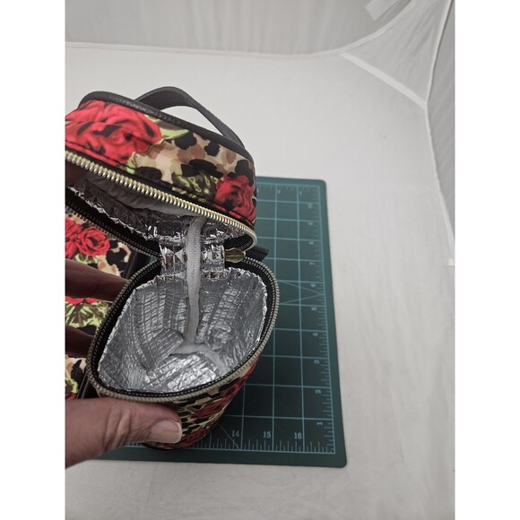 Betsy Johnson Travel Diaper Changing Pad Roses Tri Fold w/ Insulated Bottle Bag - Picture 9 of 11